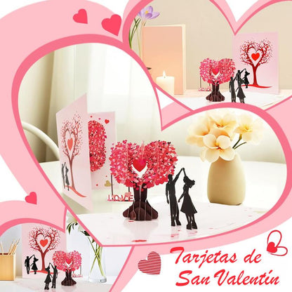 Pop up Anniversary Card, 3D Valentine'S Day Anniversary Card with Love Tree & Hearts - Wedding Card for Wife, Husband, or Couple | Romantic Gift for Anniversary, Valentine'S, Birthday (6X8 Inch)