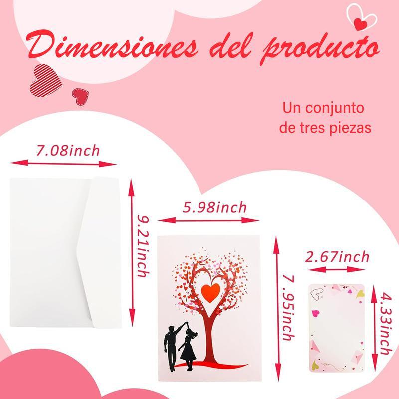 Pop up Anniversary Card, 3D Valentine'S Day Anniversary Card with Love Tree & Hearts - Wedding Card for Wife, Husband, or Couple | Romantic Gift for Anniversary, Valentine'S, Birthday (6X8 Inch)