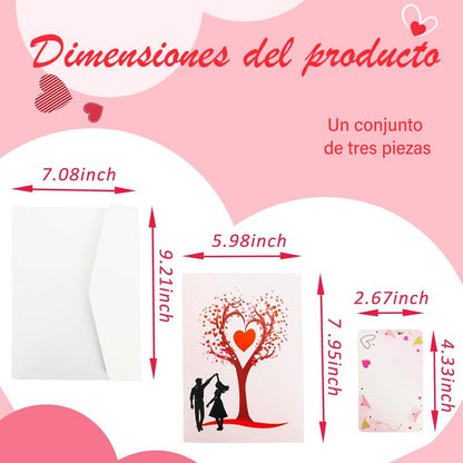 Pop up Anniversary Card, 3D Valentine'S Day Anniversary Card with Love Tree & Hearts - Wedding Card for Wife, Husband, or Couple | Romantic Gift for Anniversary, Valentine'S, Birthday (6X8 Inch)