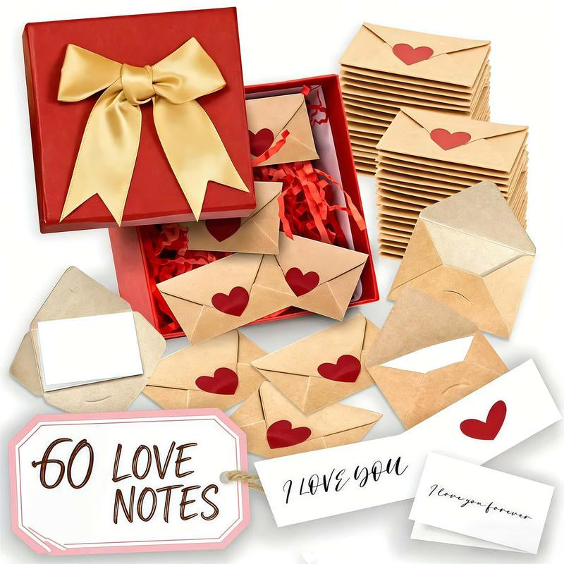 DIY Love Notes Box - Mini Blank Cards & Envelopes for Him Her - Cute Valentine’S Day Anniversary Gift for Boyfriend Valentine'S Day