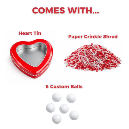 Valentine’S Golf Gift Set for Him Heart Tin Gift Box for Boyfriend Husband Golf Lover Gift with Romantic Charm