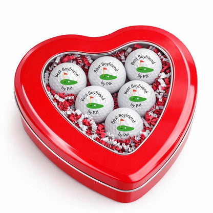 Valentine’S Golf Gift Set for Him Heart Tin Gift Box for Boyfriend Husband Golf Lover Gift with Romantic Charm